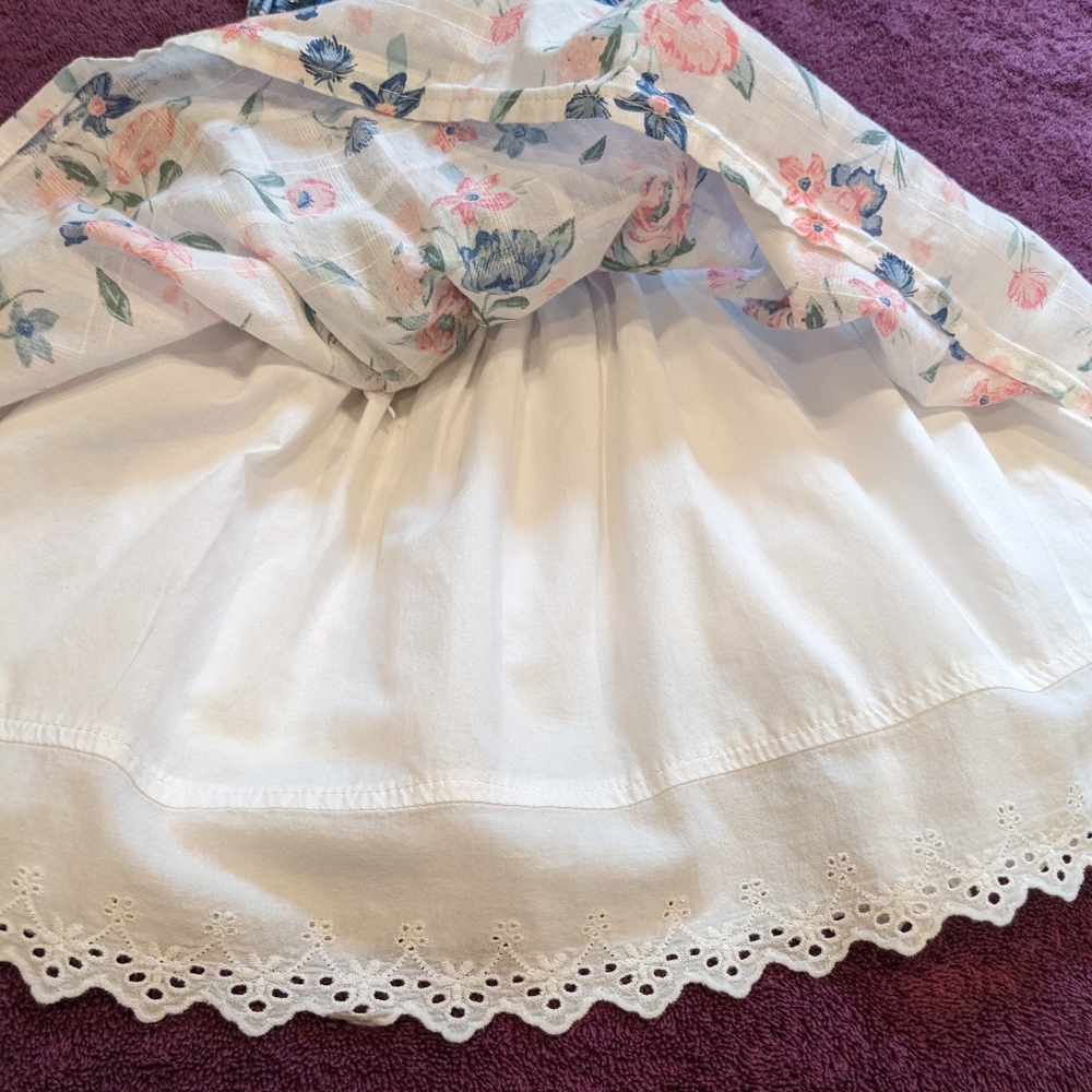Osh Kosh B'Gosh Girls Denim Bib & Floral Print Dress Size 4T - Picture 6 of 8